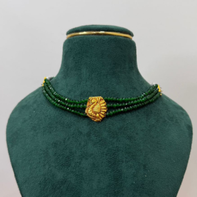 Pure 92.5 Silver Green Beats Chain